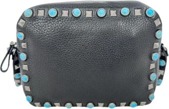 Valentino Pre-owned Rolling Rockstud Camera Bag - Dames - Vintage Schoudertas - Zwart - ONE Size - Leer - Vintage