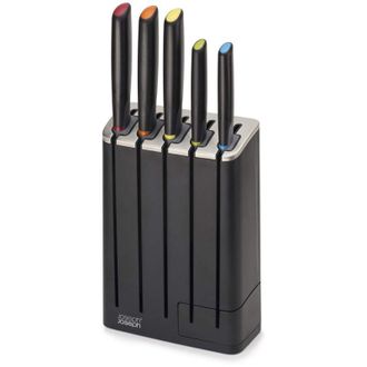 Joseph Joseph Joseph&joseph - Joseph Joseph Elevate Knives SlimBlock Set di coltelli Elevate da 5 pezzi con affilacoltelli estraibile - Negro
