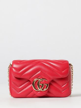 Gucci Mini borsa a tracolla GG Marmont in nappa matelass&eacute; rossa