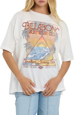 Billabong Sun Meets Sea Oversize Cotton Graphic T-Shirt in Salt Crystal at Nordstrom, Size X-Small