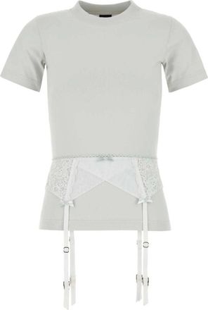 Balenciaga Tops, Dames, Wit, S, Katoen, Lingerie T-Shirt