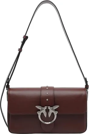 Pinko Leather Shoulder Bag With Logo