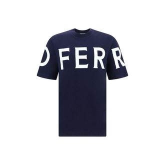 Ferragamo Blue Cotton Mens T-Shirt
