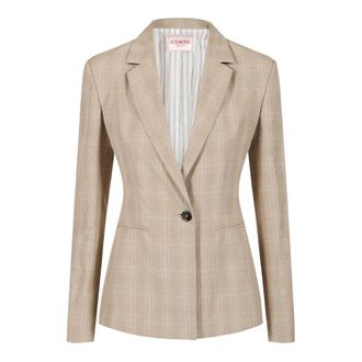 Iceberg Single-breasted Check Jacket - Dames - Blazers - Beige - S - Katoen - Jassen