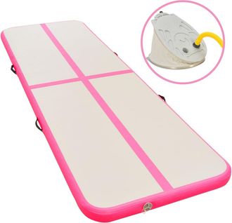 vidaXL Vidaxl Esterilla Inflable De Gimnasia Con Bomba 600x100x10 Cm Pvc Rosa