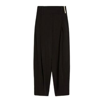 Max Mara Wide Trousers, female, Black, Size: 3XS Wide Trousers
