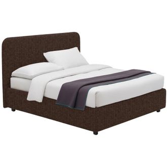 Dmora Letto Piazza e Mezza Telford, Sfoderabile, Contenitore Made in Italy, Marrone