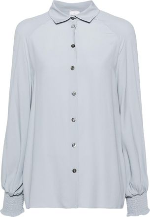 Eleventy long-sleeved shirt - women - Silk/Acetate - 48 - Blue