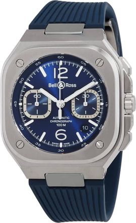 Bell & Ross BR 05 Chronograph Automatic Blue Dial Mens Watch BR05C-BLU-ST/SRB