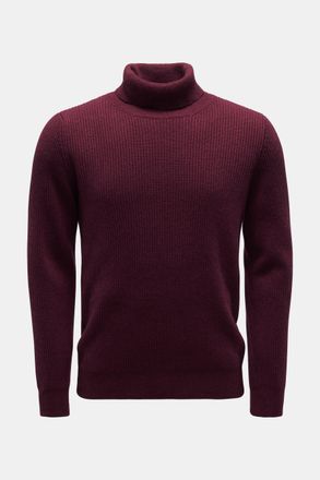 Braun Hamburg Men - Cashmere turtleneck jumper burgundy