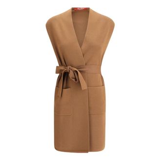 Max Mara Vests, female, Beige, Size: S Abete Long Vest