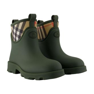 Burberry Burberry Check-Lined Rubber Ankle Boot - Green