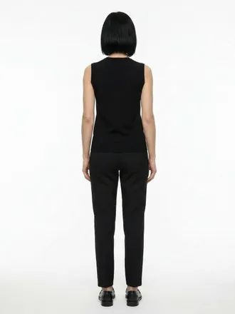 Dolce & Gabbana Floral-Embroidered Cashmere Tank Top - Black