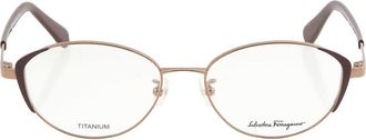 Ferragamo Salvatore Ferragamo Demo Oval Titanium Ladies Eyeglasses SF2540 762 52