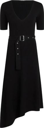 Karl Lagerfeld Abito midi asimmetrico a coste - Nero