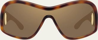 Loewe Anagram Mirrored Acetate Shield Sunglasses