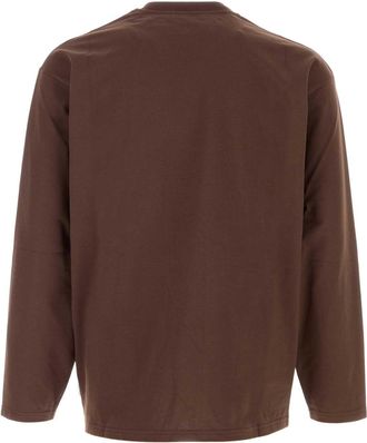 Jil Sander Mens Chocolate Cotton T-Shirt Espresso Exterior