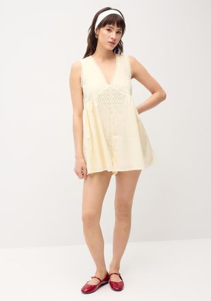Twik Womens Broderie anglaise poplin romper