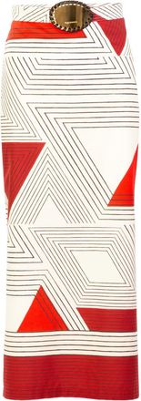 Silvia Tcherassi Atira geometric midi skirt - Red