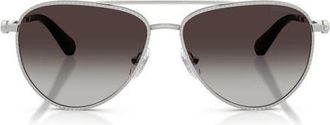 Swarovski 59mm Pilot Sunglasses in Silver /Gradient Grey at Nordstrom