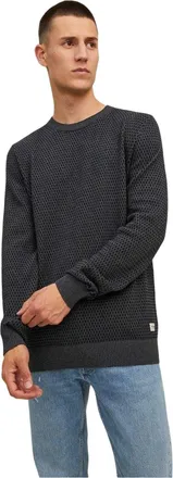Jack & Jones Jack And Jones Gebreide regelmatige herentrui (Donkergrijs Melange)