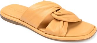 Journee Collection Journee Signature Womens Genuine Leather Kanndice Slip On Slide Sandals