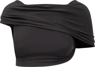 Casablanca Crepe Draped Crop Top - Dames - Tops zonder mouwen - Zwart - L - Tops