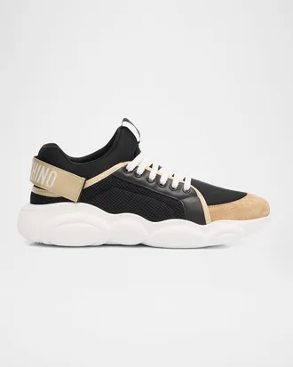 Moschino Men & apos;s Teddy-Sole Mixed-Media Fashion Sneakers