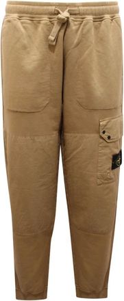 Stone Island Broeken, Heren, Beige, L, Katoen, Cargo Trainingsbroeken