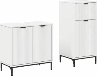 vidaXL Juego de muebles de baño 2 pcs Madera engineered y metal vidaXL