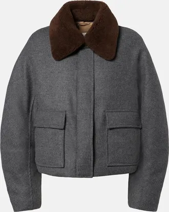 Brunello Cucinelli Piumino in misto alpaca con shearling