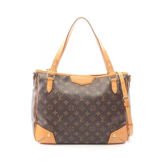 Louis Vuitton Brown Coated Canvas Leather Handbag Tote Bag (Pre-Owned)