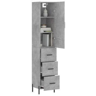 Berkfield Home Highboard Concrete Grey 34.5x34x180 cm Engineered Wood
