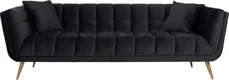 Richmond Interiors 3-Sitzer Designsofa Huxley mit Samtbezug - Anthrazit