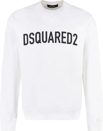 Dsquared2 Hoodies & sweatvesten, Heren, Wit, 2Xl, Katoen, Cool Fit Crewneck Sweatshirt