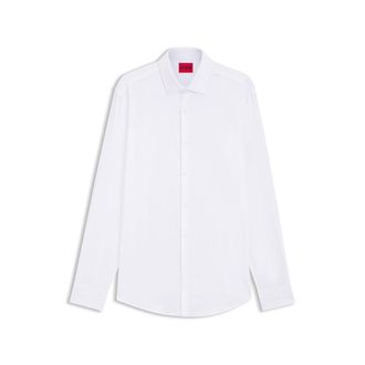 HUGO BOSS Slim-fit shirt with logo jacquard