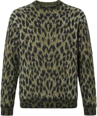 Laneus Crewneck Boxy Maculata - Heren - Ronde hals truien - Groen - L - Truien & Vesten