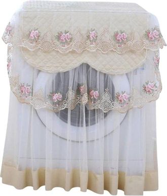 OEM Funda Para Lavadora, Funda Combinada Para Secadora, Funda Enrollable Antipolvo, 60 60 85 Cm, Flores Con Volantes De Encaje