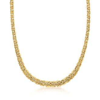 Canaria Canaria 10kt Yellow Gold Graduated Byzantine Necklace