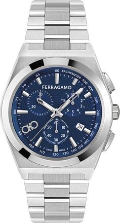 Ferragamo Vega Upper East Two-Tone Bracelet Chronograph Watch, 42mm in Stainless Steel at Nordstrom