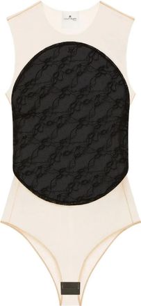 Courrèges Body con inserti in rete - Nero