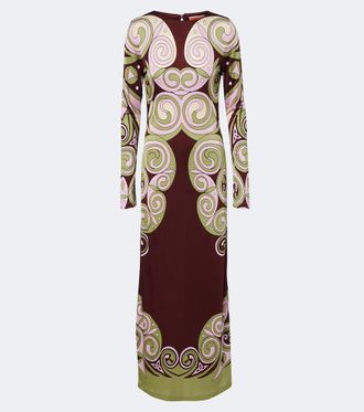 La DoubleJ Vestido largo Kells Swirl de jersey