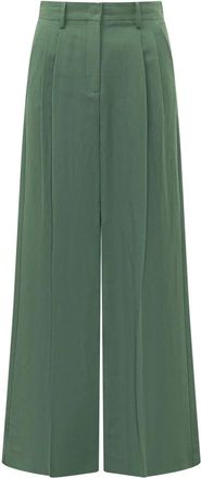 Max Mara Broek - Dames - Wijde Broeken - Groen - S - Broeken