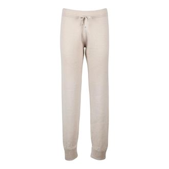 Eleventy Broeken, Dames, Beige, M, Kasjmier, Gebreide joggingbroek