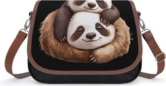 Generic Sleeping Panda And Sloth Womens Crossbody Bag Fashion Shoulder Handbags Message Tote Bag with Adjustable Strap