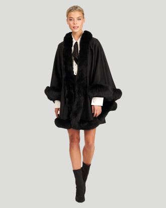 Gorski Cashmere Caplet with Fox Trim