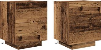 vidaXL Bedside Cabinet 2 pcs Old wood 45 x 40 x 55 cm Engineered wood Vidaxl