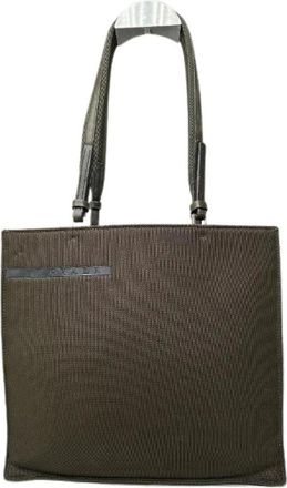 Prada Pre-owned Tote Bags, female, Brown, Size: ONE SIZE Pre-owned Tessuto Nylon Shoulder Bag