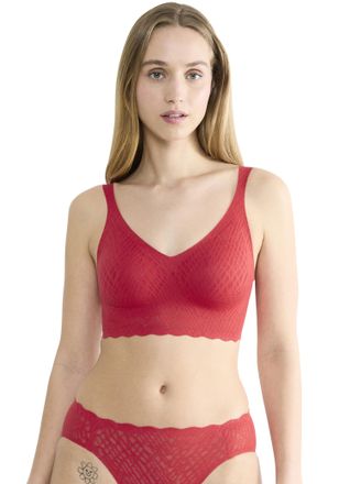 sloggi Bralette SLOGGI ZERO Feel Bliss, Damen, Gr. XXL, N-Gr, rot (shanghai rot), Spitze, Obermaterial: 76% Polyamid, 24% Elasthan, BHs Bralette, nahtlos mit