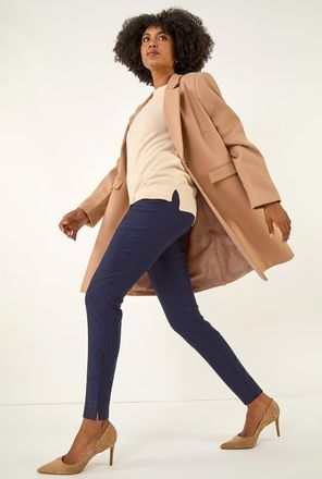 Roman Full Length Elastic Waist Stretch Trousers